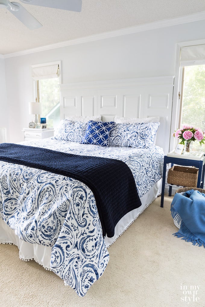 old doors turned into a headboard for king size bed