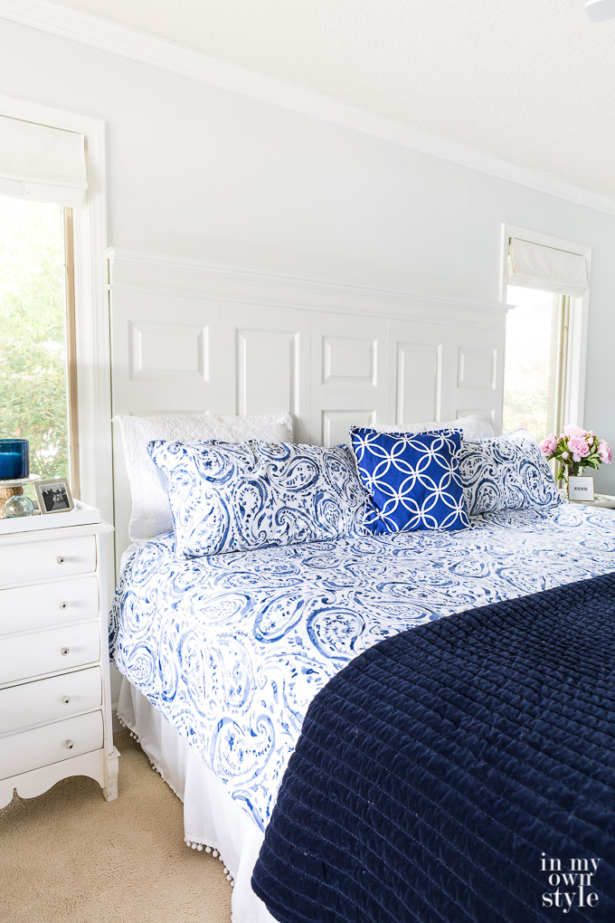 Turn an interior door or doors into a DIY wood headboard