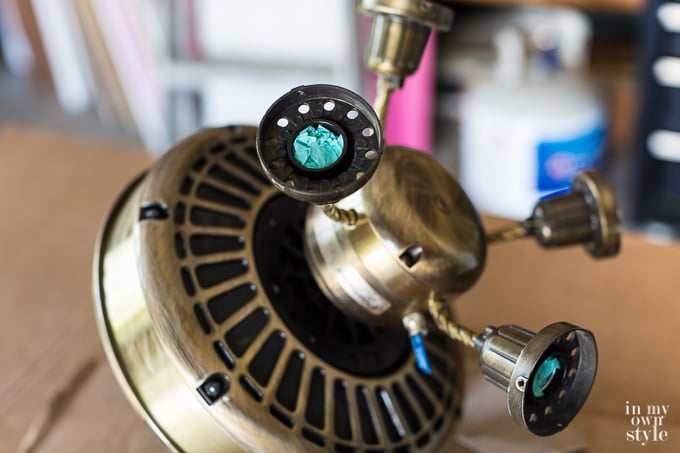 how to paint a metal ceiling fan