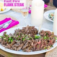 fast fire flank steak being served