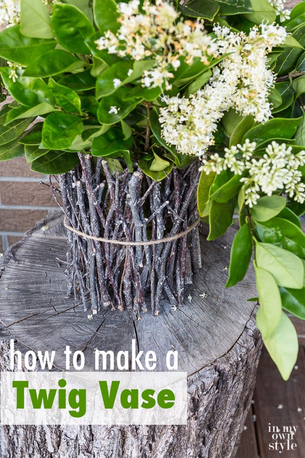 How to make a rustic vase out of twigs