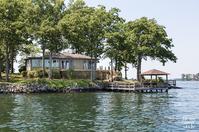 small ranch house on lake