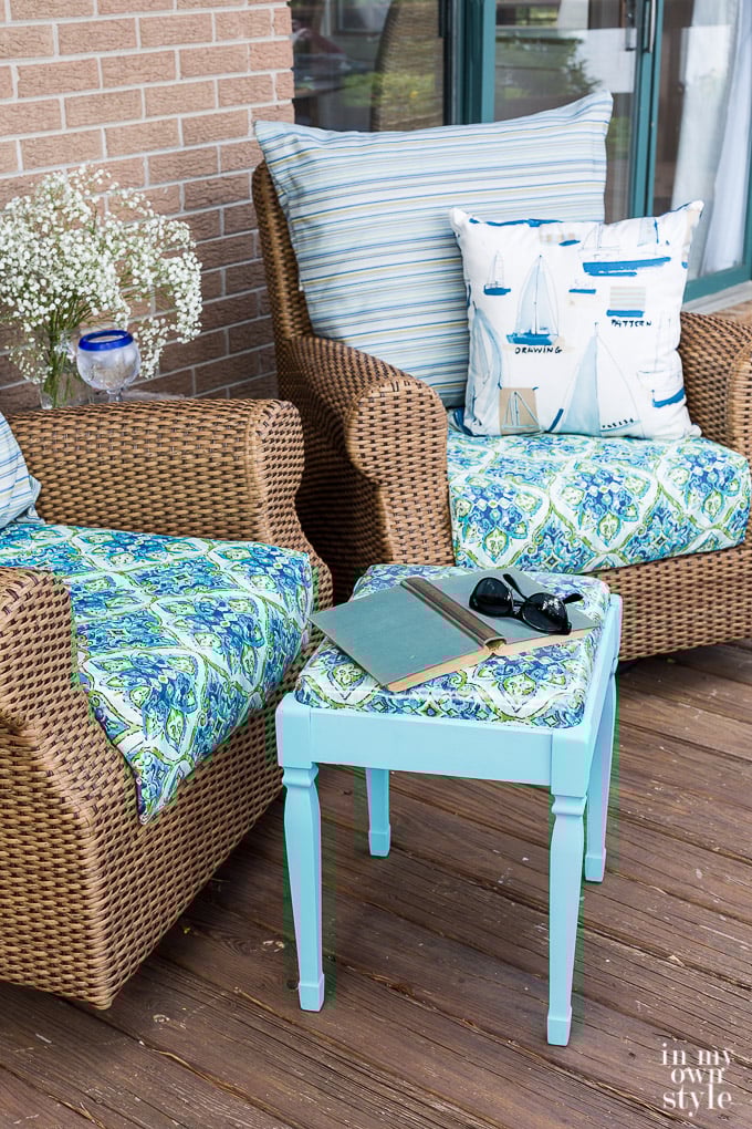 How to make an ottoman to use outdoors on a porch, deck or patio.