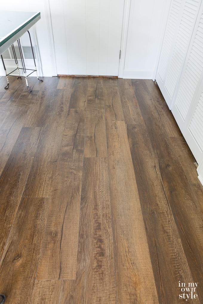 Tarkett Luxury Vinyl Plank Flooring on a game room floor