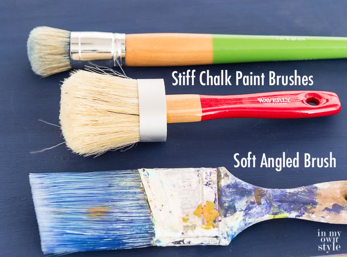 3 paint brushes to use when painting with chalk paint