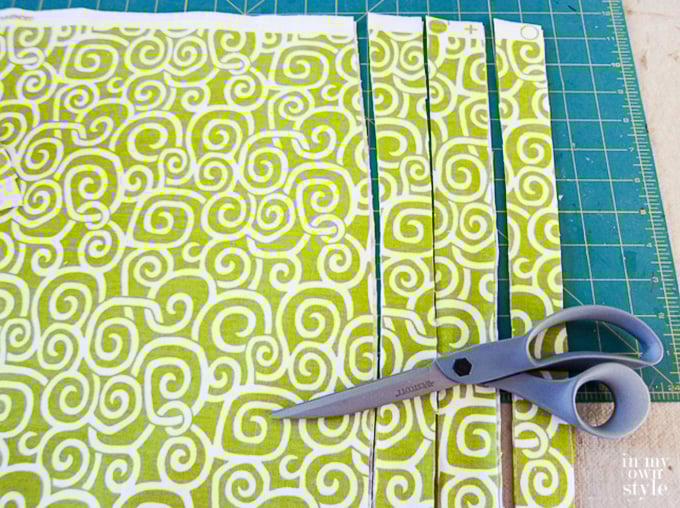 cutting fabric to make no sew window treatment