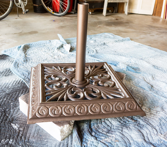 Spray painted umbrella stand