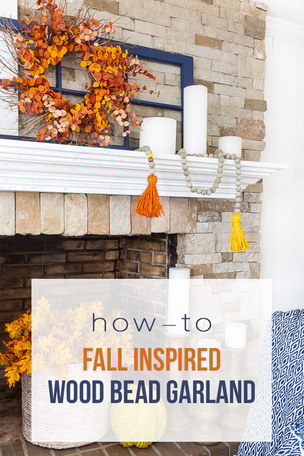 Fall decorated fireplace and mantel