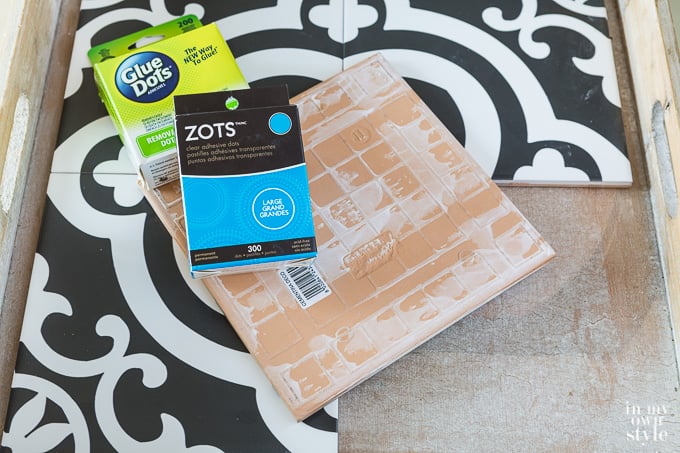 Glue Dots and Zots on tiles