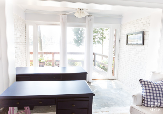 Sliding glass door in bedroom