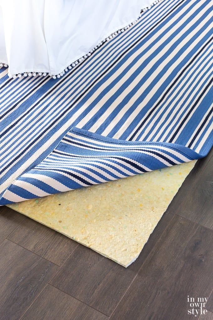 1/4" foam padding under area rug in bedroom
