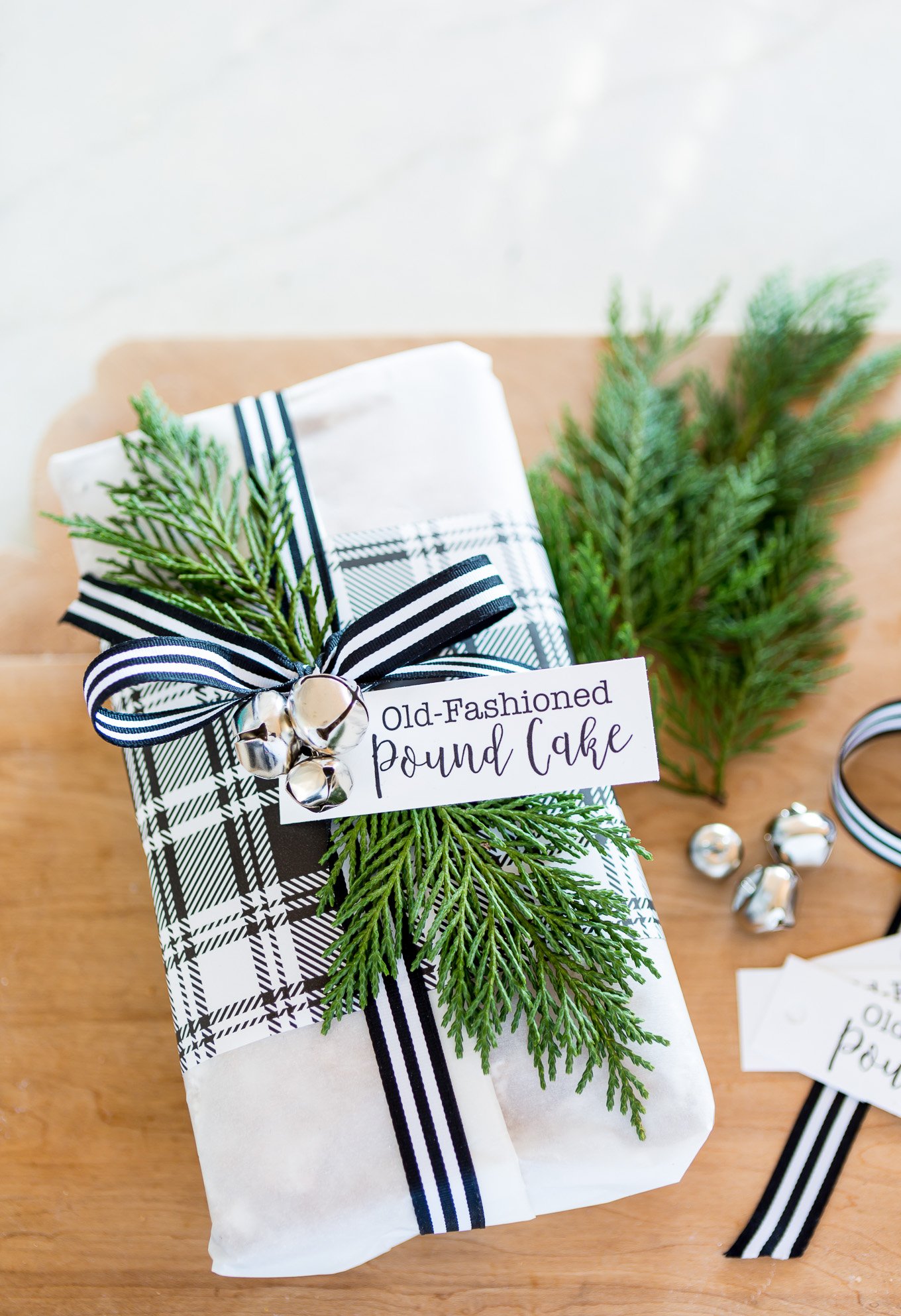 Parchment paper wrapped old fashioned lemon pound cake