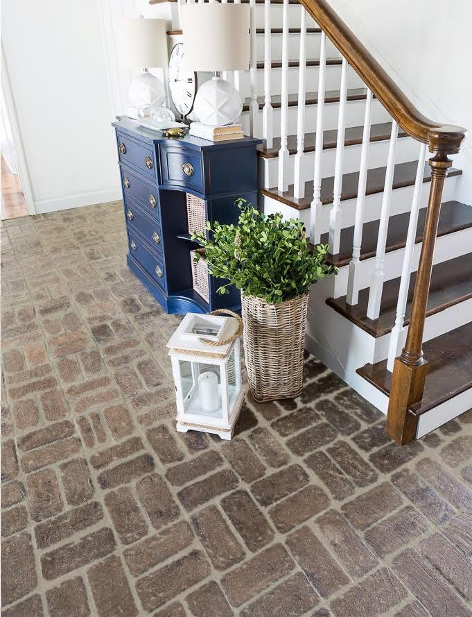 How my brick floor in foyer could look