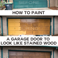 How to paint a garage door to look like stained wood, including woodgrain