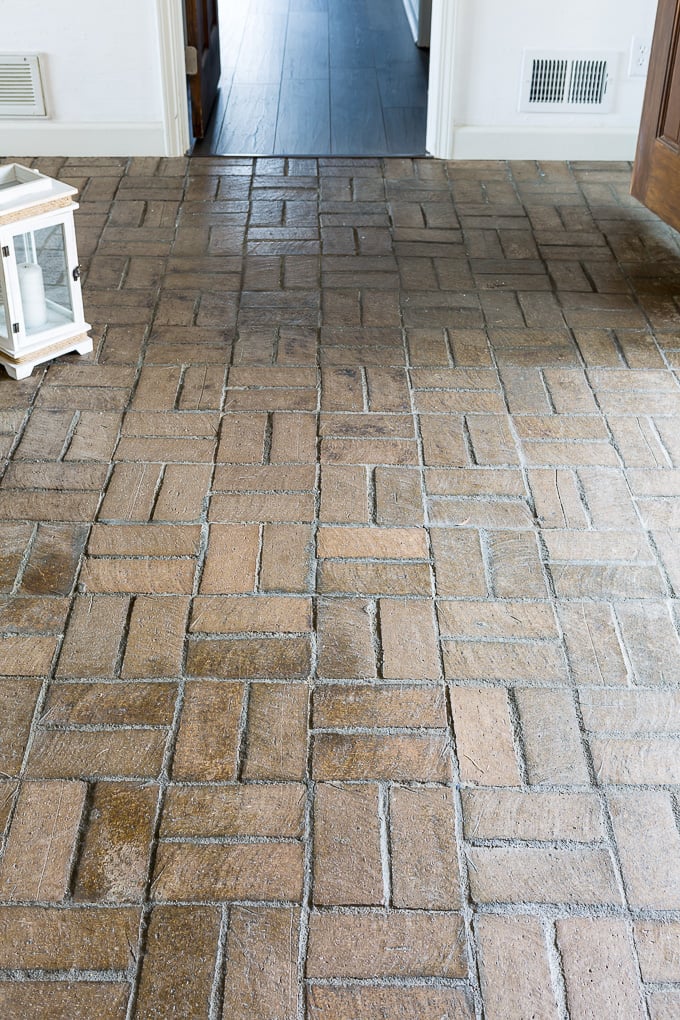brown brick floor