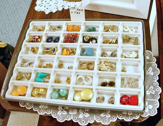 Senior-community-thrift-store-finds of vintage clip-on earrings