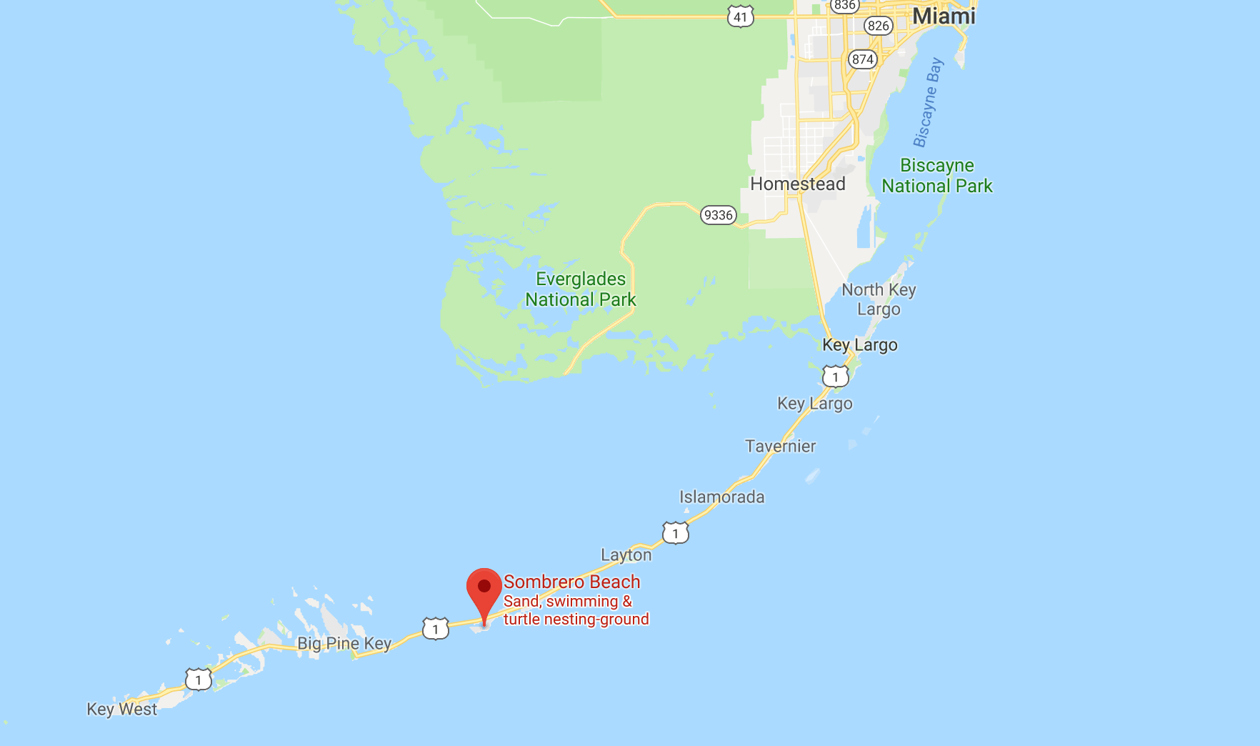 Map of the Florida Keys
