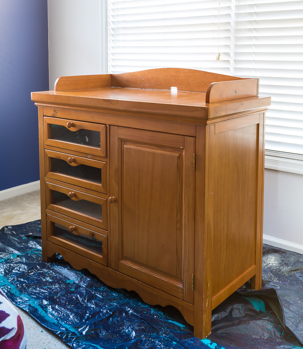 second hand makeover baby changing table using Country Chic Paint