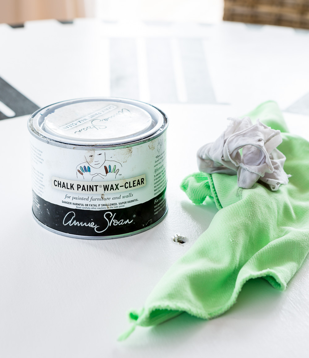 Annie Sloan Clear Wax used to seal plywood painted clock face