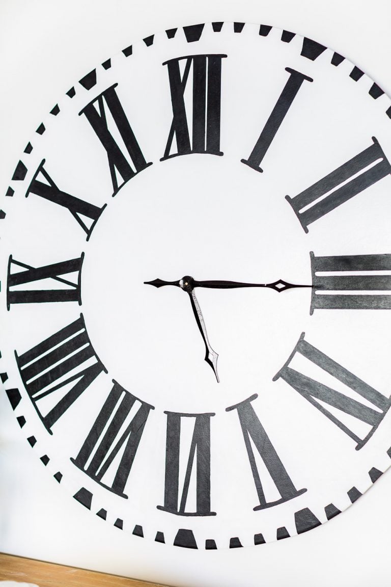 Close up of DIY Fixer Upper Inspired Wall clock