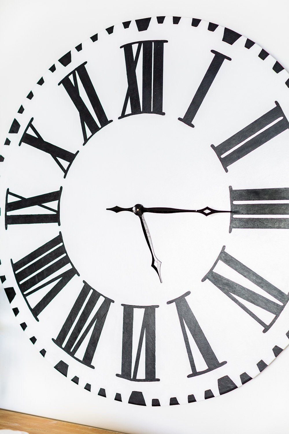 Close up of DIY Fixer Upper Inspired Wall clock