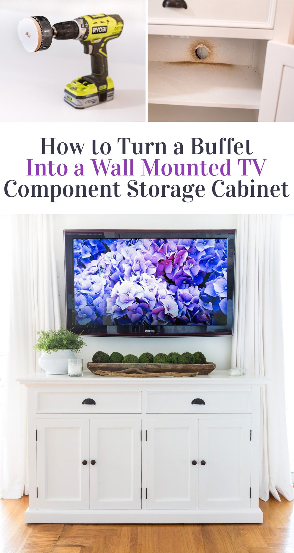 How to turn a piece of furniture into a wall mounted TV component storage cabinet. 