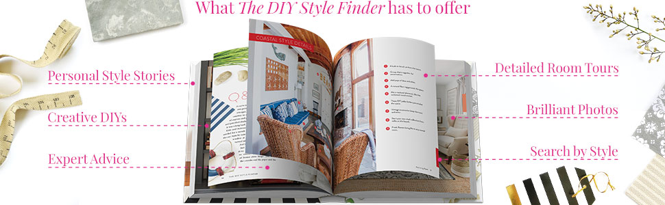 List of what is inside the DIY Style Finder Decorating book