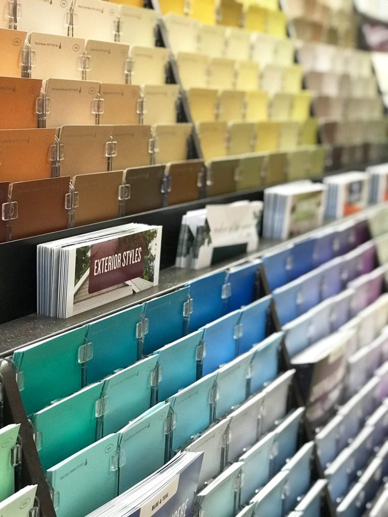 Glidden Paint chips on display at the Home Improvement Store