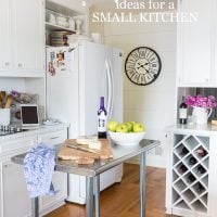 Metal rolling table made into and island for a small kitchen