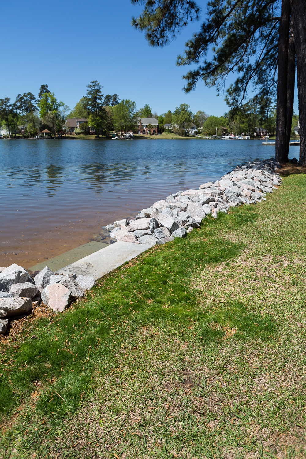 riprap along lake