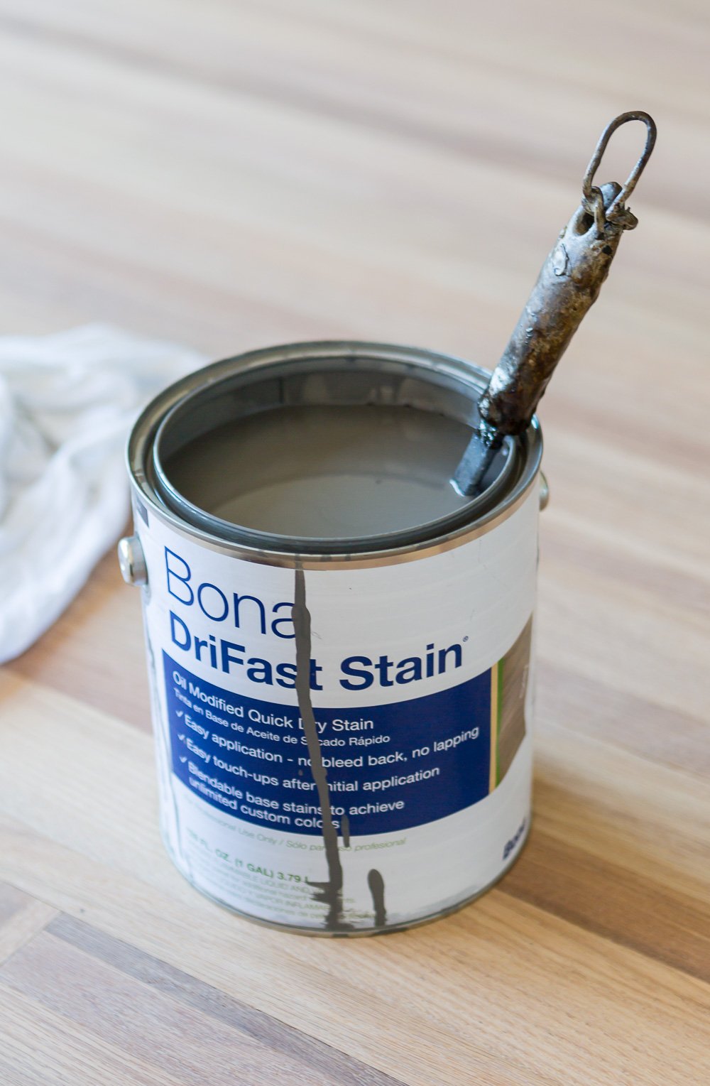 Bona Hardwood floor stain drys fast and is the best wood floor stain that comes in many colors.