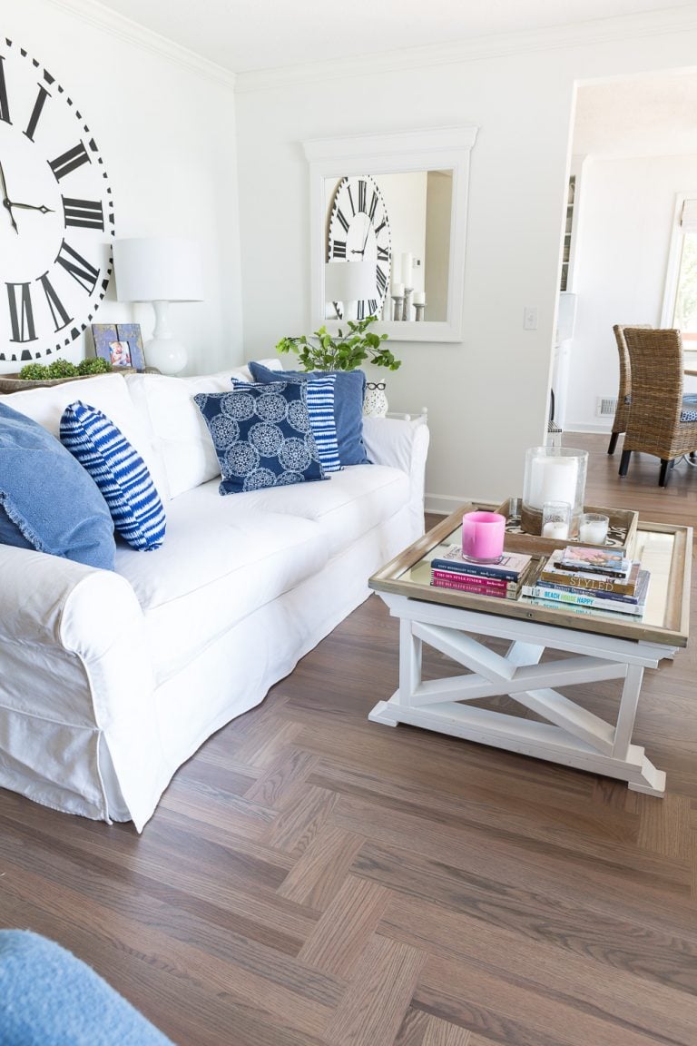 Bona Floor Refinished grey stained floor in a living room
