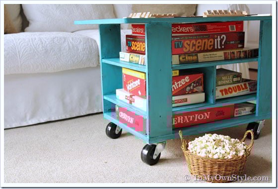 Coffee table made into a rolling game table