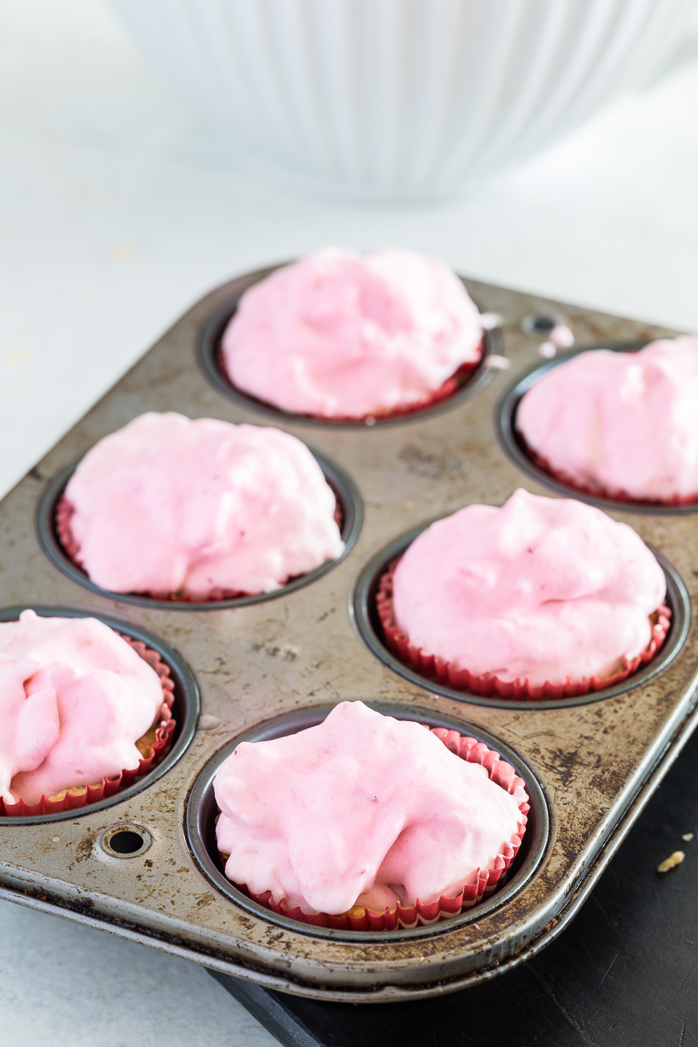 Whipped pie filling piled high into cupcake tins make an easy to eat frozen dessert.