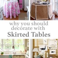 4 images of skirted tables