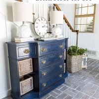 Foyer with recently whitewashed brick floor