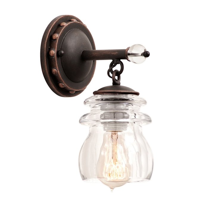 Vintage glass insulator inspired light fixture.