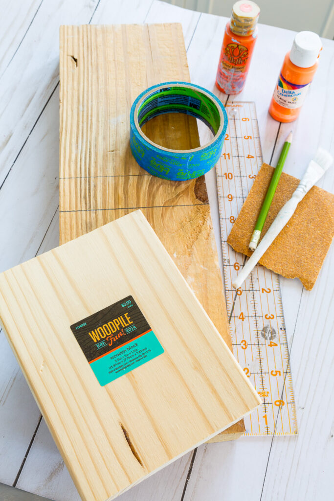 supplies needed to make a wood block photo frame from scrap wood