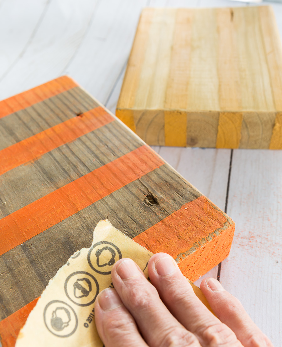 How to age painted and stained surface on wood.