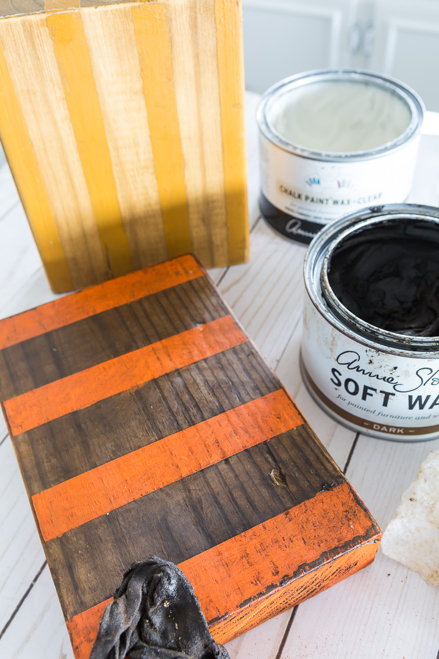 how to add a layer of soft wax to painted and stained wood.