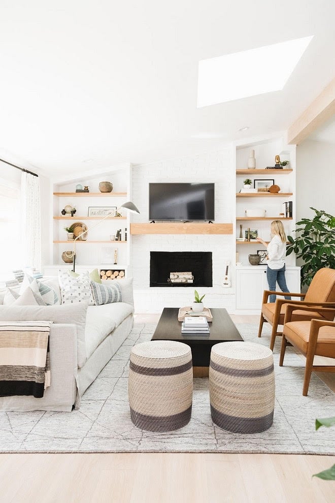 furniture arranging with ottomans