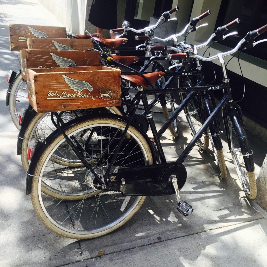 bikes in rack on street
