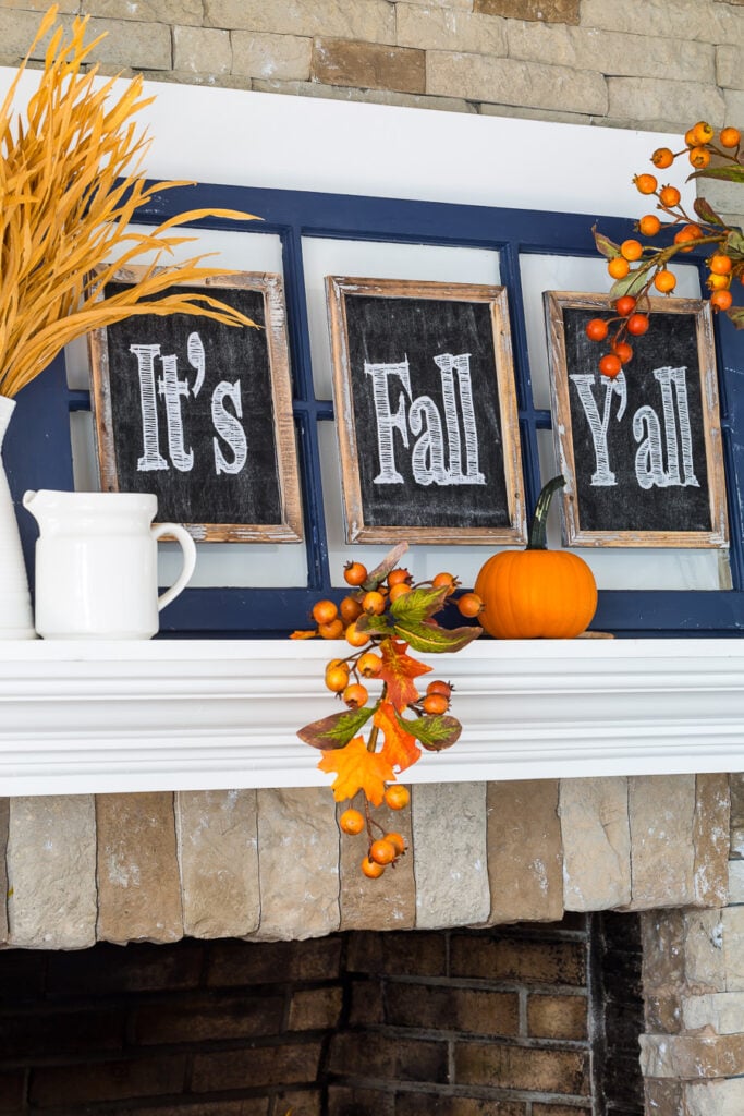 DIY fall mantel decorating ideas using repurposed items