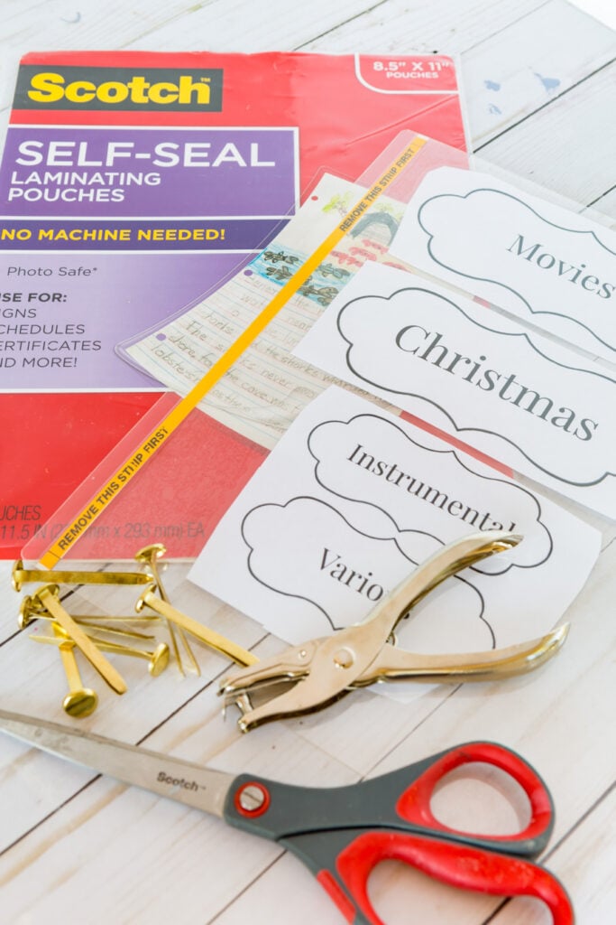 Supplies needed to make your own labels using In My Own Style blog's many free printable labels.