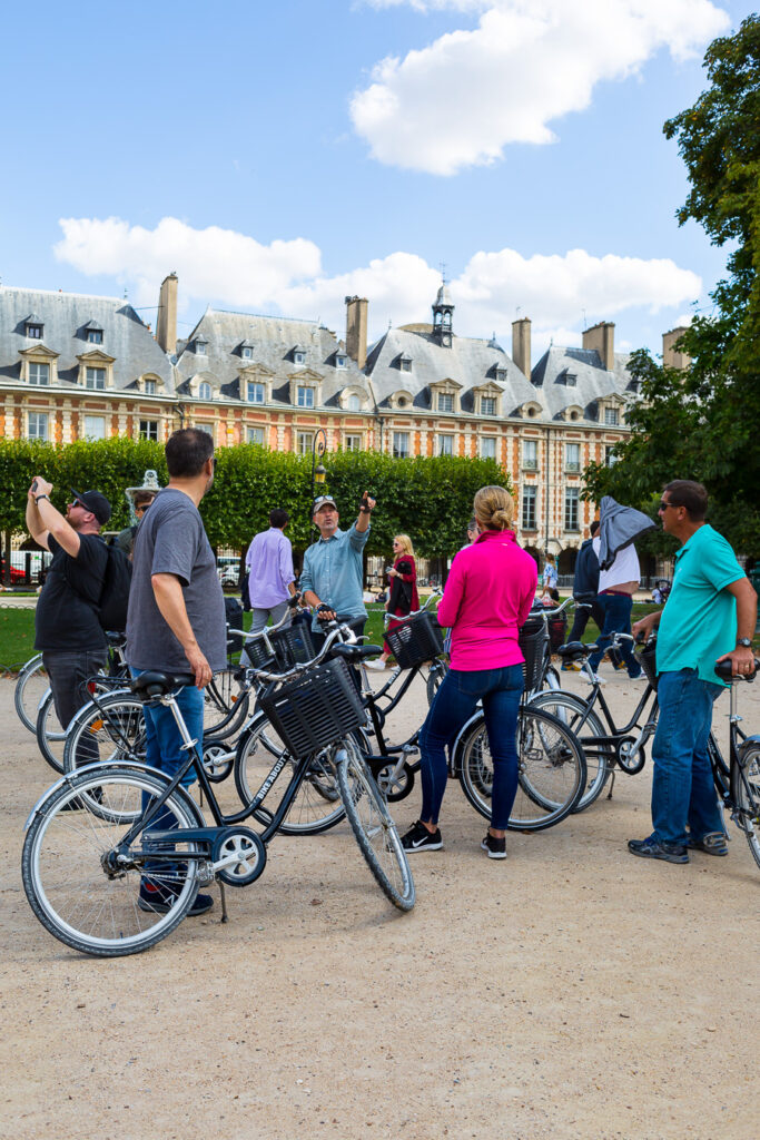 Bike About Tours Paris took us on a tour through the Place des Vosges in the Marais in Paris