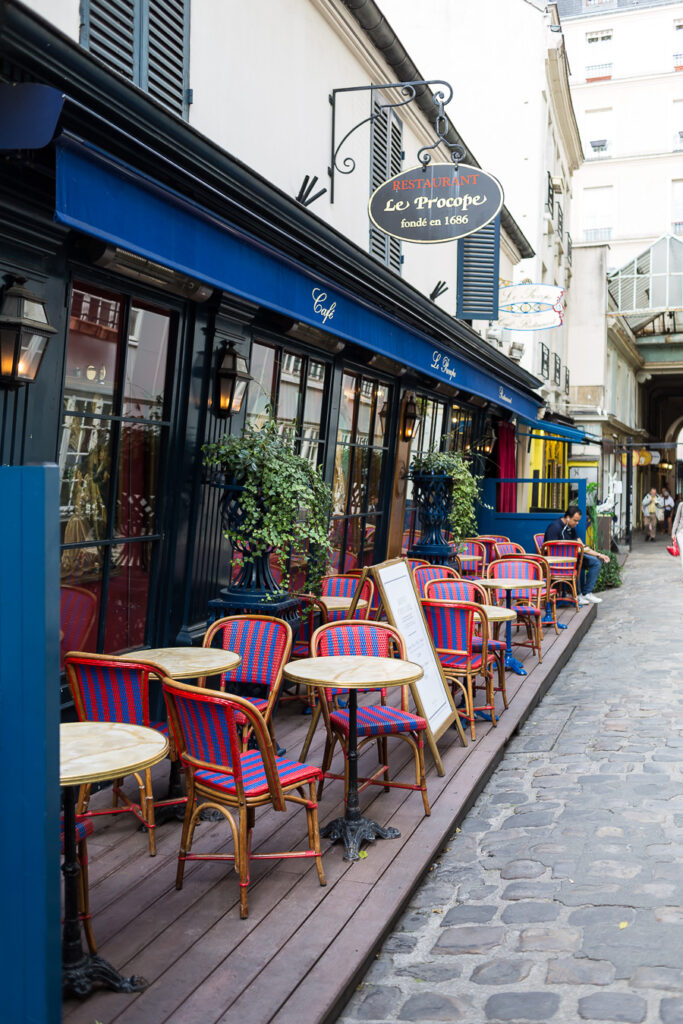 Le Procope Restaurant in Paris on rue de l'Ancienne Comedie