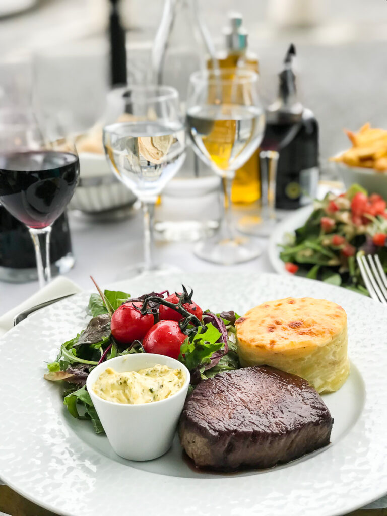 French Dinner at an outdoor cafe in Paris