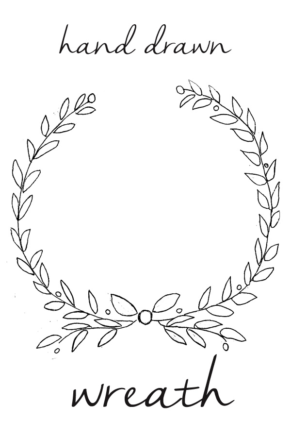 Hand-drawn-wreath free printable