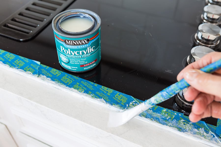 How to seal countertops using Minwax Polycrylic.