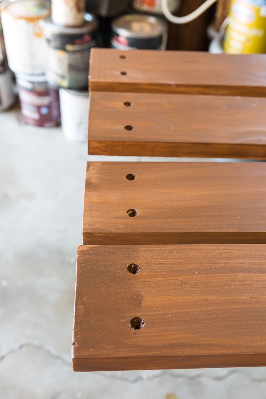how to drill screw holes in wood slats to create a wood slat wall outdoor